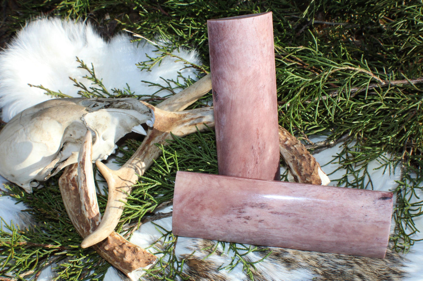 Premium camel bone knife handle scale pair | 5x1.5x1/4 | | high quality dyed red/brown bone knife making materials | luxury imported scales