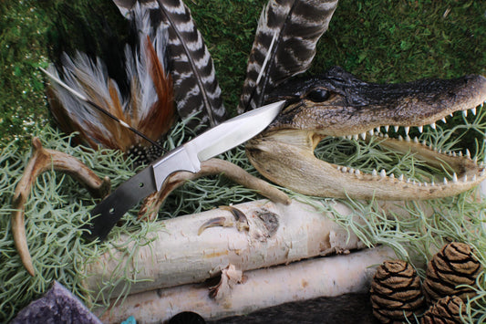 S1 - Drop Point Blade Blank with Sheath. 440c stainless steel