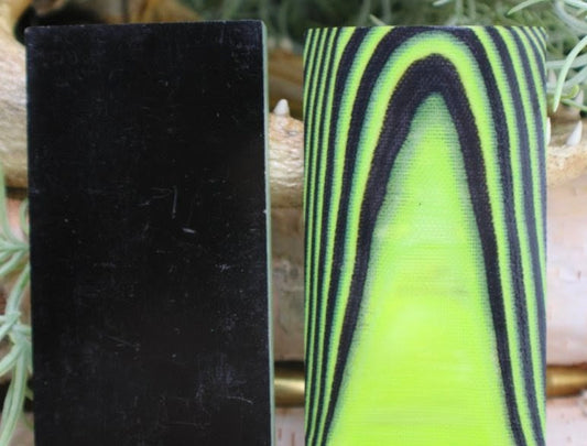Lime Green and Black G10 6.25 x 2 x 1/4 inch