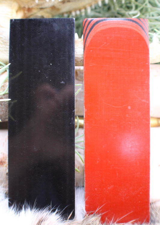 Red and black micarta 6.25 x 2 x 1/4 inch