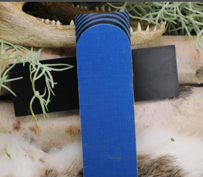 Blue and black micarta 6.25 x 2 x 1/4 inch