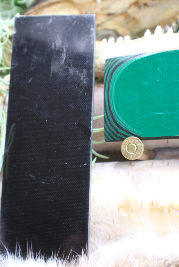 Hunter Green and black micarta 6.25 x 2 x 1/4 inch