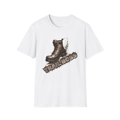 Trail Boss Cotton Tee: Bear-Proof Humor, Eco-Friendly Comfort, Versatile Outdoor Wear