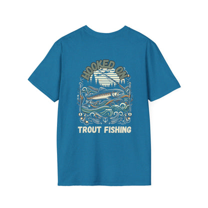 Unisex ‘Hooked on Trout Fishing’ Tee - Soft-Style Comfort | 100% Cotton Crewneck Shirt