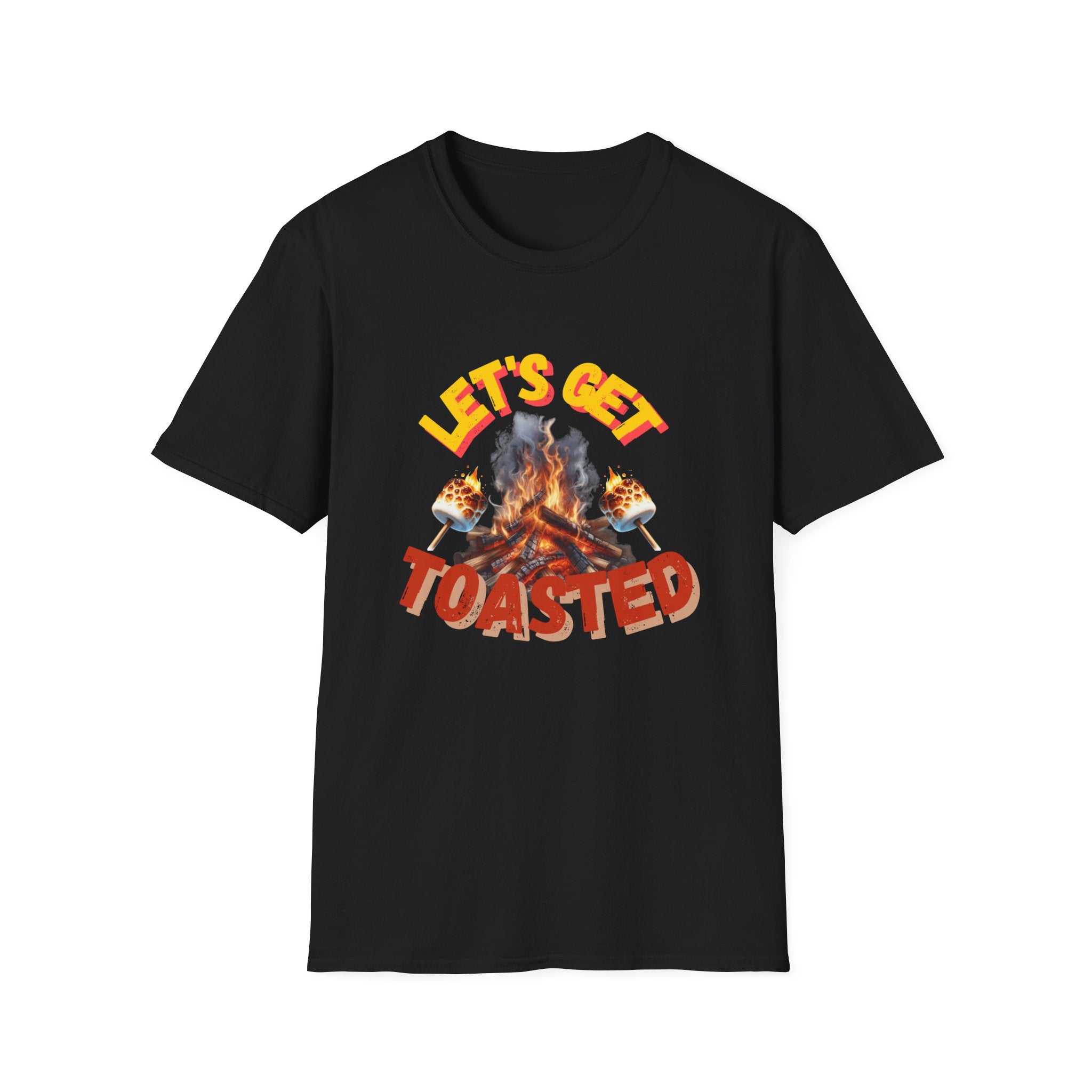 Campfire Wit Tee - lets get toasted - 100% Cotton Comfort | Eco-Friendly Outdoor Adventure Shirt with Humorous Twist