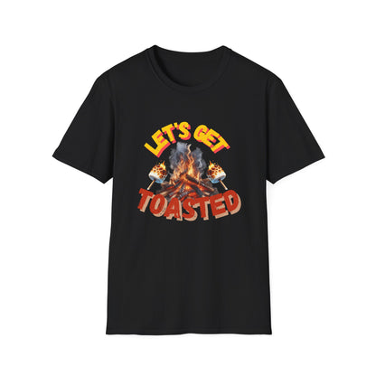 Campfire Wit Tee - lets get toasted - 100% Cotton Comfort | Eco-Friendly Outdoor Adventure Shirt with Humorous Twist