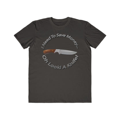 Mens Humor Tee - Save Money or Buy a Knife? - 100% Cotton Lightweight Shirt