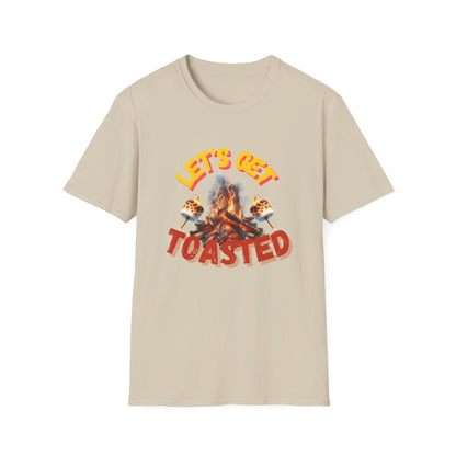 Campfire Wit Tee - lets get toasted - 100% Cotton Comfort | Eco-Friendly Outdoor Adventure Shirt with Humorous Twist