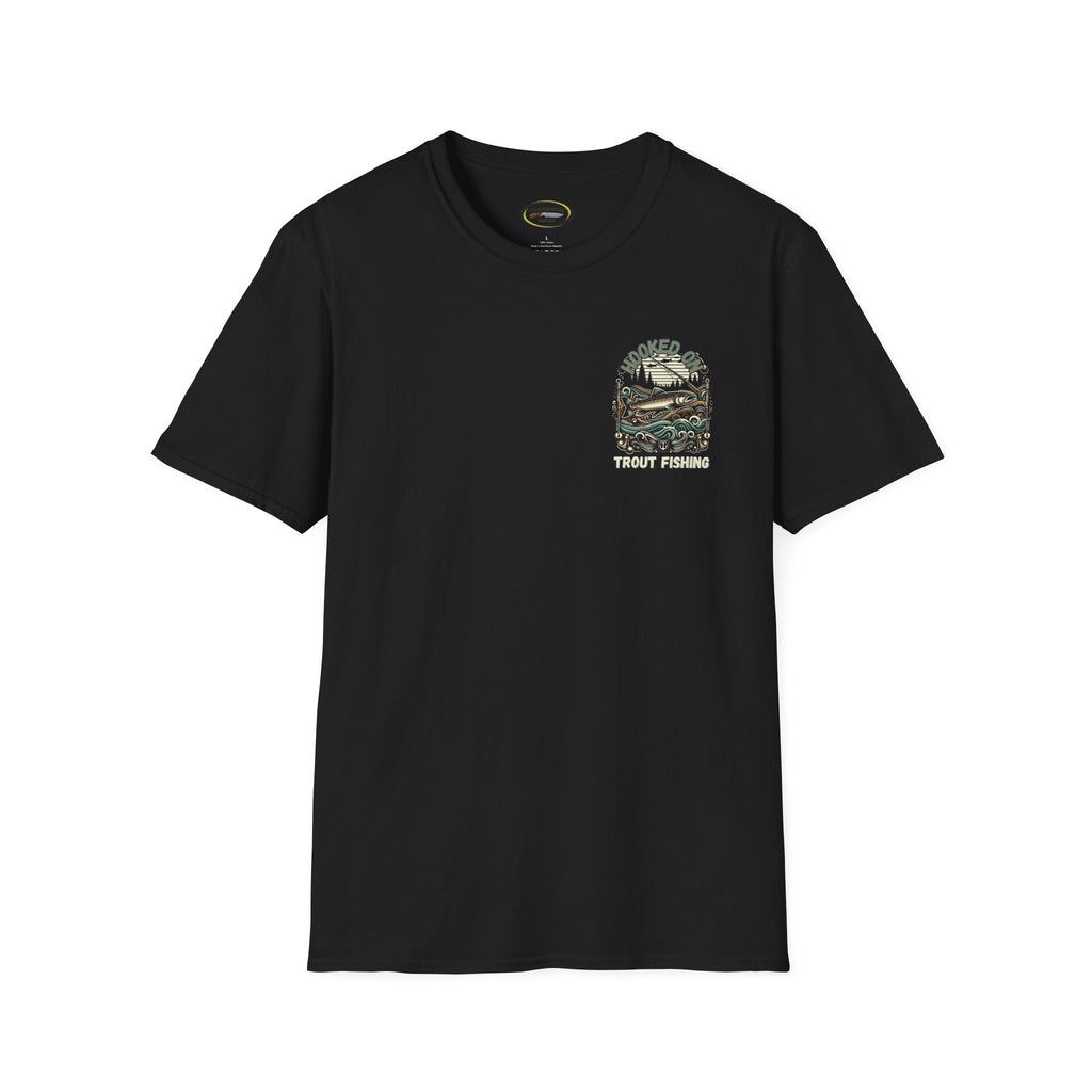 Unisex ‘Hooked on Trout Fishing’ Tee - Soft-Style Comfort | 100% Cotton Crewneck Shirt