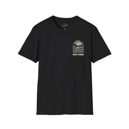 Unisex ‘Hooked on Trout Fishing’ Tee - Soft-Style Comfort | 100% Cotton Crewneck Shirt