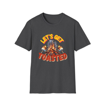 Campfire Wit Tee - lets get toasted - 100% Cotton Comfort | Eco-Friendly Outdoor Adventure Shirt with Humorous Twist