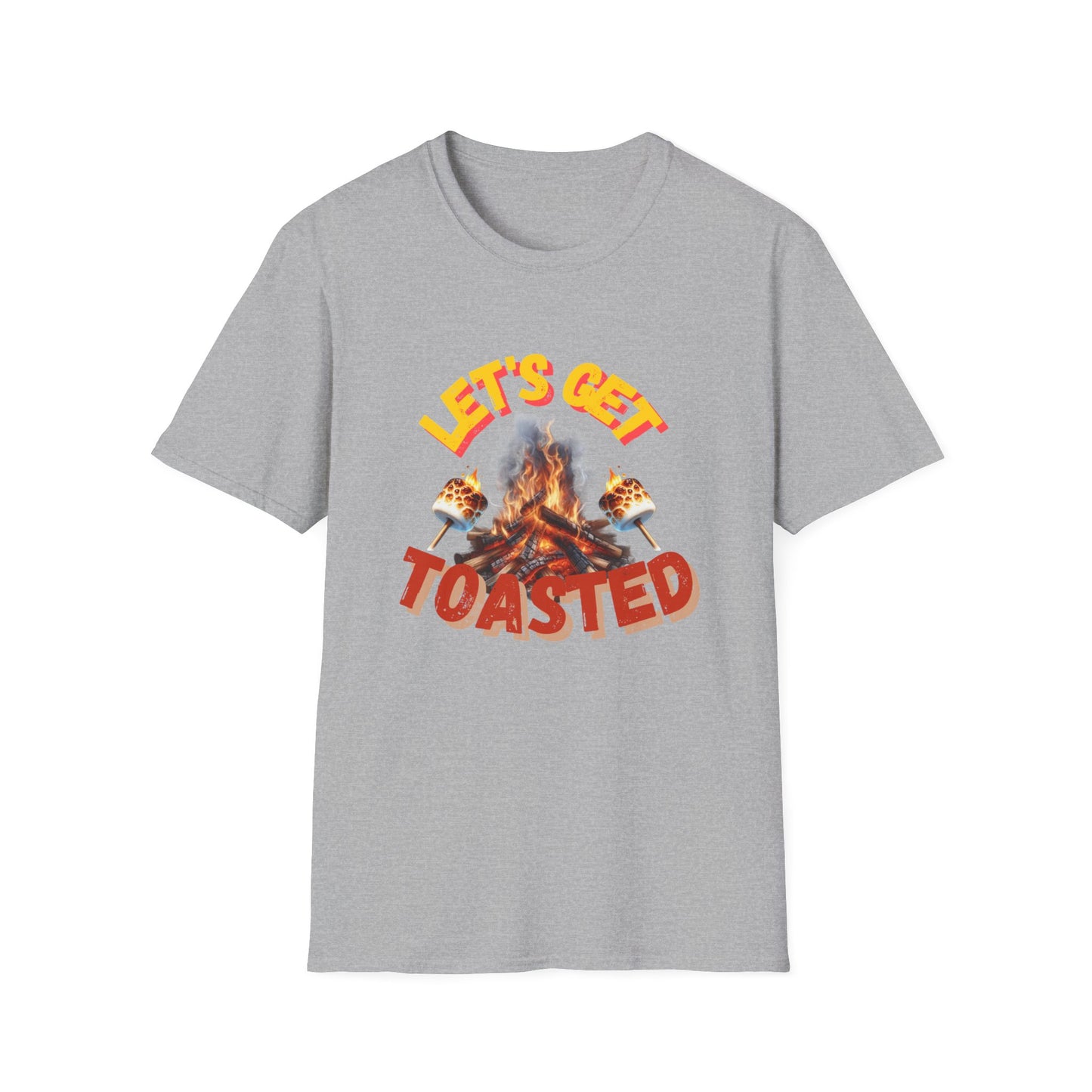 Campfire Wit Tee - lets get toasted - 100% Cotton Comfort | Eco-Friendly Outdoor Adventure Shirt with Humorous Twist