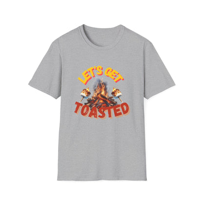 Campfire Wit Tee - lets get toasted - 100% Cotton Comfort | Eco-Friendly Outdoor Adventure Shirt with Humorous Twist