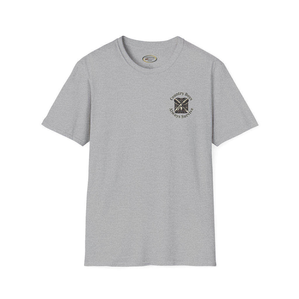 Unisex ‘Country Boys Always Survive’ Tee - Soft Ring-Spun Cotton, Durable Twill Tape Shoulders, Ethically Made & Oeko-Tex Certified