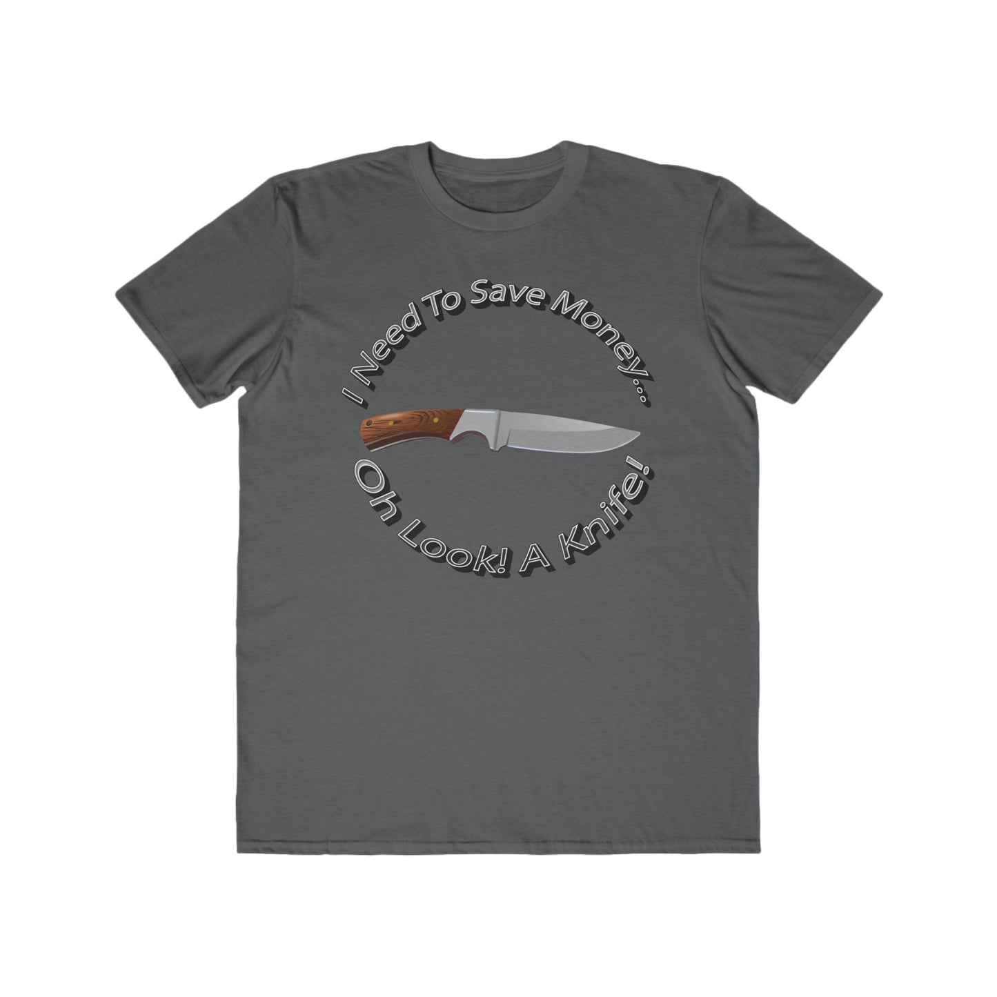 Mens Humor Tee - Save Money or Buy a Knife? - 100% Cotton Lightweight Shirt