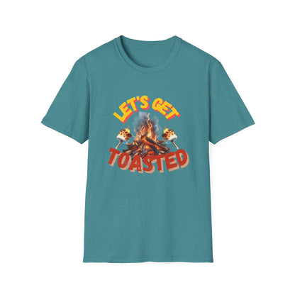 Campfire Wit Tee - lets get toasted - 100% Cotton Comfort | Eco-Friendly Outdoor Adventure Shirt with Humorous Twist