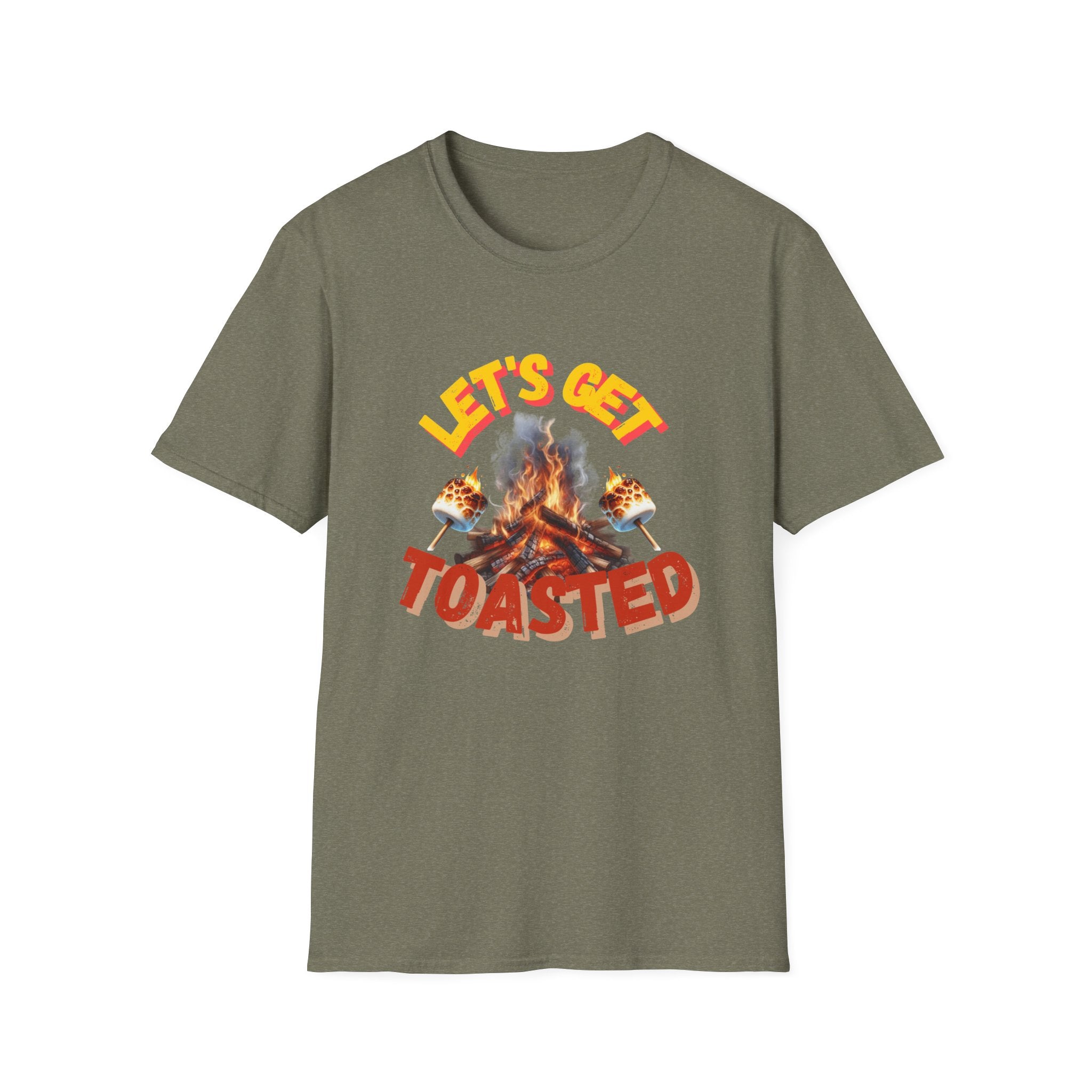 Campfire Wit Tee - lets get toasted - 100% Cotton Comfort | Eco-Friendly Outdoor Adventure Shirt with Humorous Twist