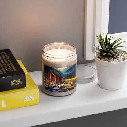 Cozy Cabin Candle - Warm Brown Sugar & Cinnamon, Sweet Vanilla, Citrus Zest, Cedar Musk Scented, 9oz