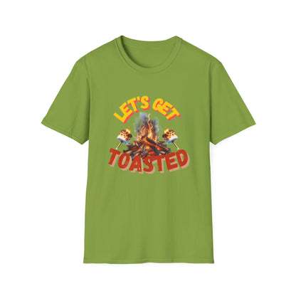 Campfire Wit Tee - lets get toasted - 100% Cotton Comfort | Eco-Friendly Outdoor Adventure Shirt with Humorous Twist