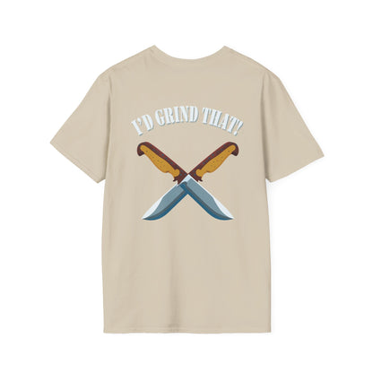 I’d Grind That Unisex T-Shirt - Soft Cotton Knife Enthusiast Tee, Durable Crew Neck, Ethically Made