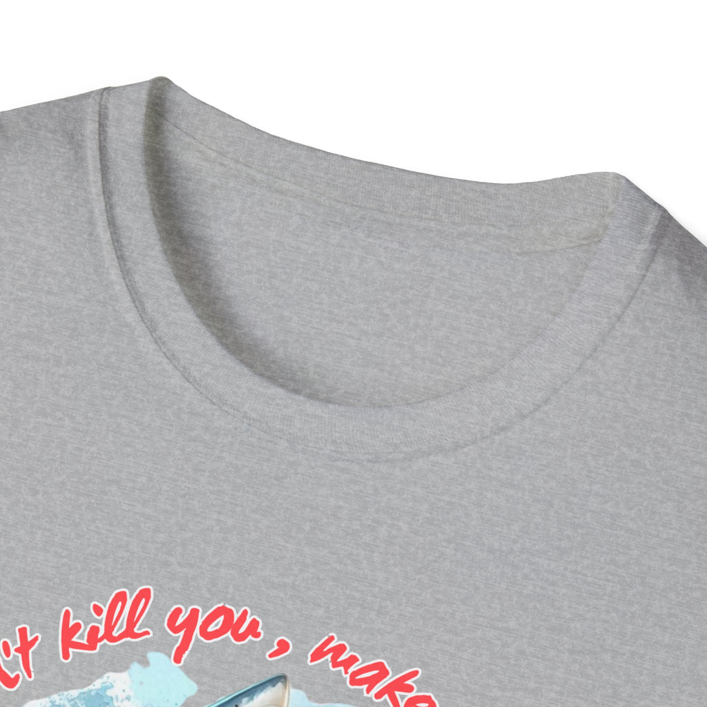 Jawsome Strength Tee: Sharks Will Kill You – Survival Humor Shirt