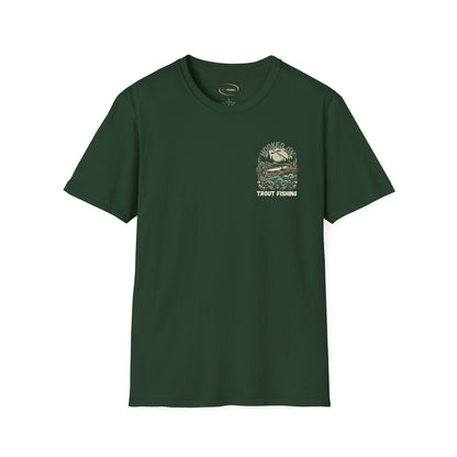 Unisex ‘Hooked on Trout Fishing’ Tee - Soft-Style Comfort | 100% Cotton Crewneck Shirt