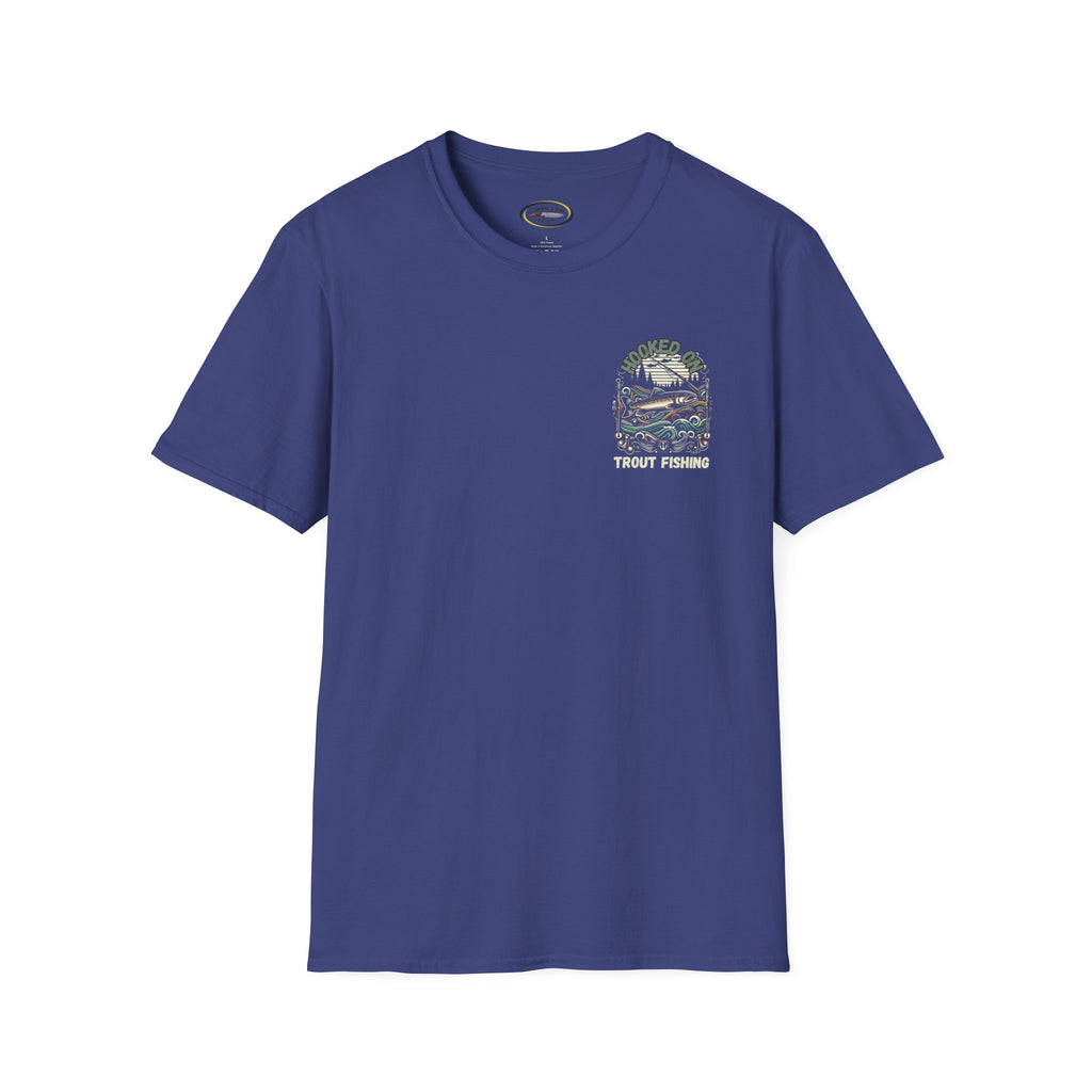 Unisex ‘Hooked on Trout Fishing’ Tee - Soft-Style Comfort | 100% Cotton Crewneck Shirt