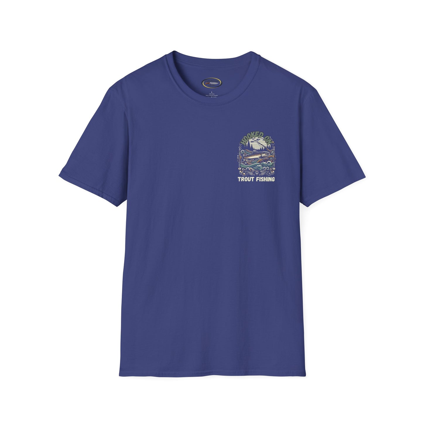 Unisex ‘Hooked on Trout Fishing’ Tee - Soft-Style Comfort | 100% Cotton Crewneck Shirt