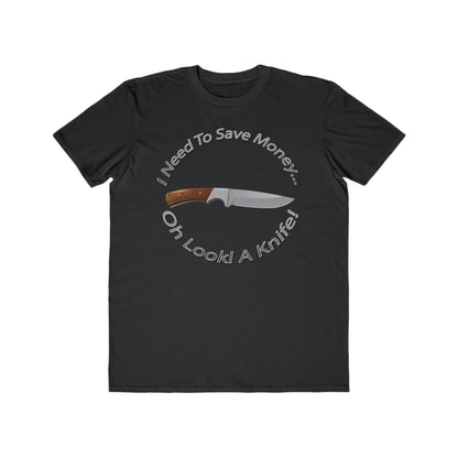 Mens Humor Tee - Save Money or Buy a Knife? - 100% Cotton Lightweight Shirt