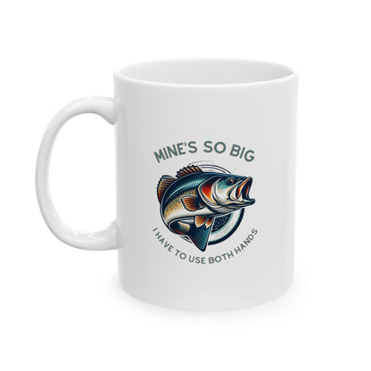 Bass Angler Delight - 11oz or 15oz Ceramic Mugs with Humorous Fishing Slogan, Eco-Friendly, Perfect for Hot & Cold Drinks