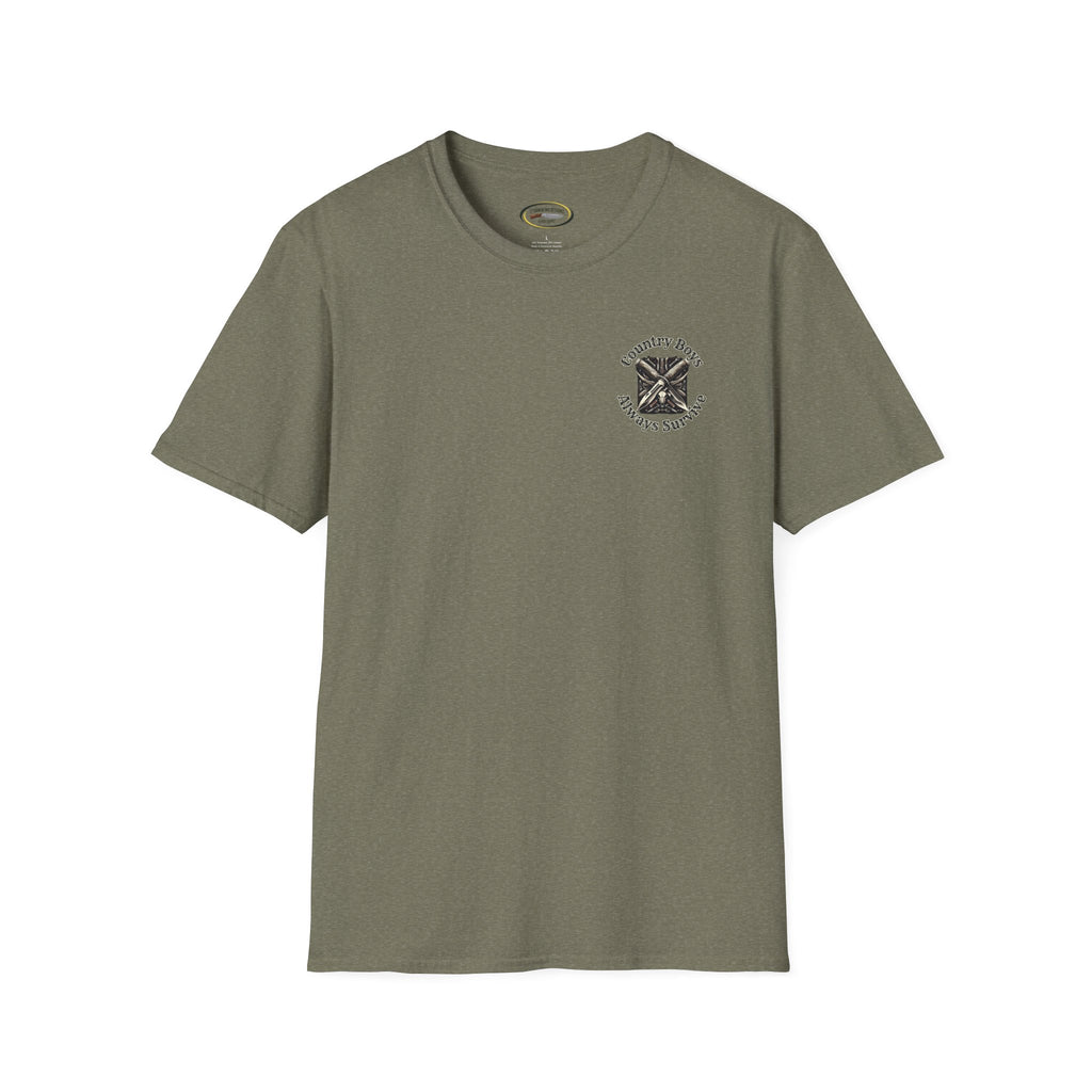 Unisex ‘Country Boys Always Survive’ Tee - Soft Ring-Spun Cotton, Durable Twill Tape Shoulders, Ethically Made & Oeko-Tex Certified