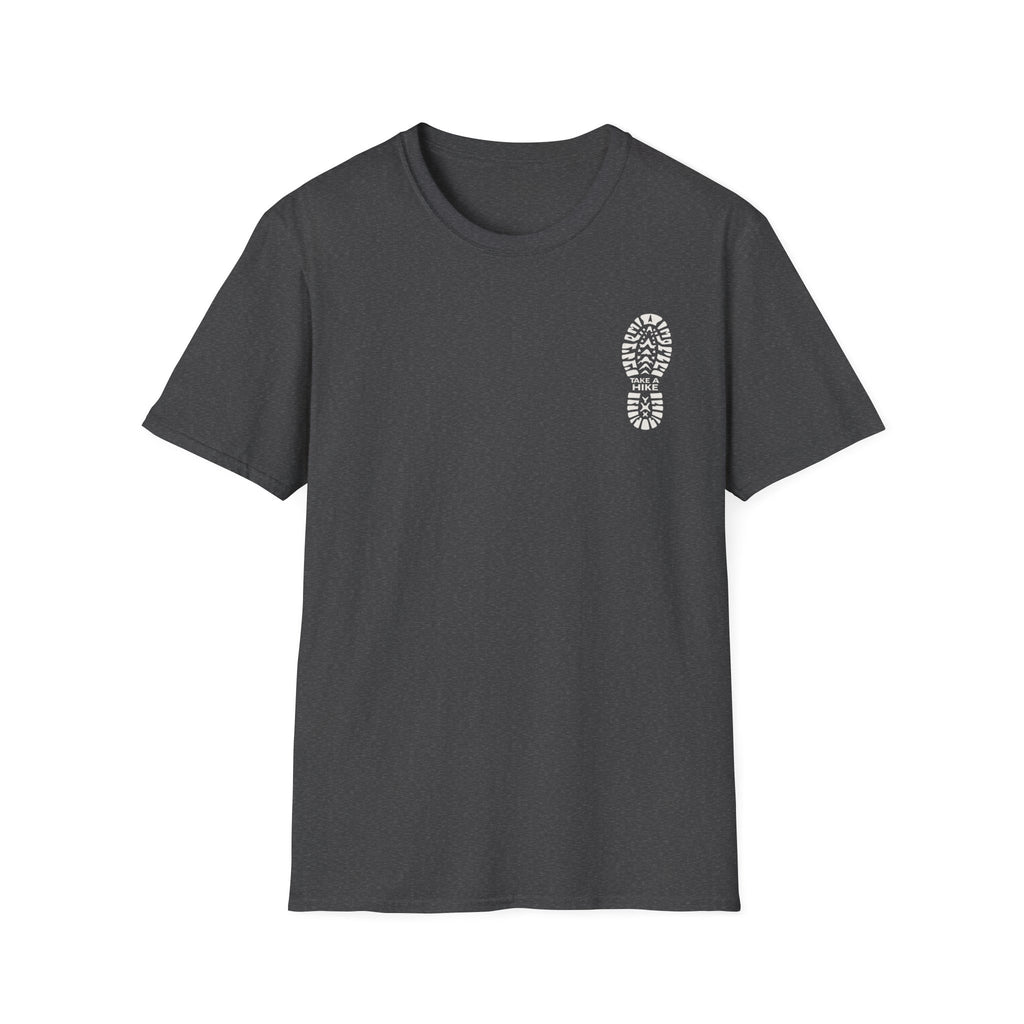 Unisex Take a Hike Soft-Style Tee back print- 100% Cotton Comfort with Durable Twill Tape & Ribbed Collar