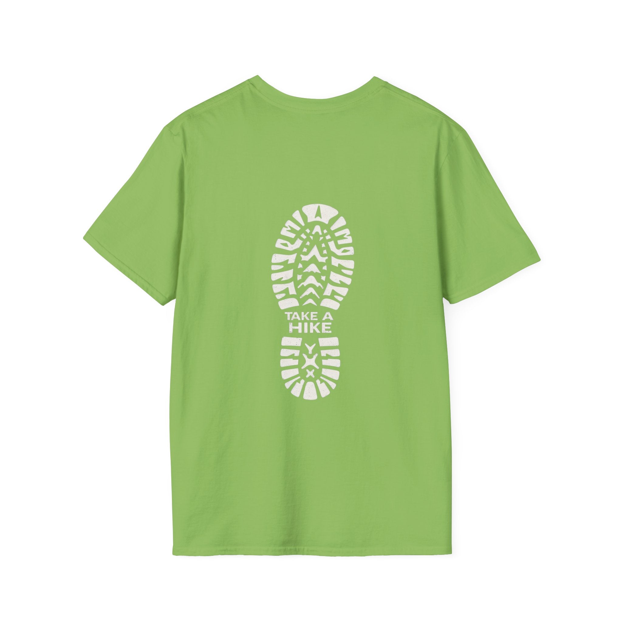 Unisex Take a Hike Soft-Style Tee back print- 100% Cotton Comfort with Durable Twill Tape & Ribbed Collar