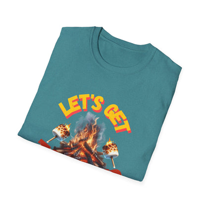 Campfire Wit Tee - lets get toasted - 100% Cotton Comfort | Eco-Friendly Outdoor Adventure Shirt with Humorous Twist