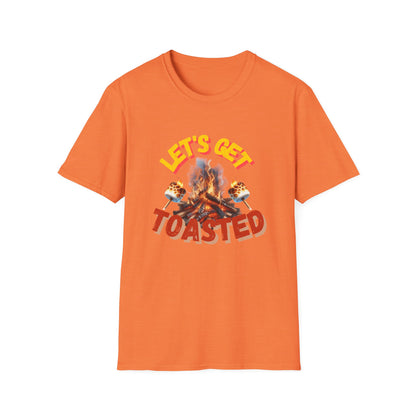 Campfire Wit Tee - lets get toasted - 100% Cotton Comfort | Eco-Friendly Outdoor Adventure Shirt with Humorous Twist