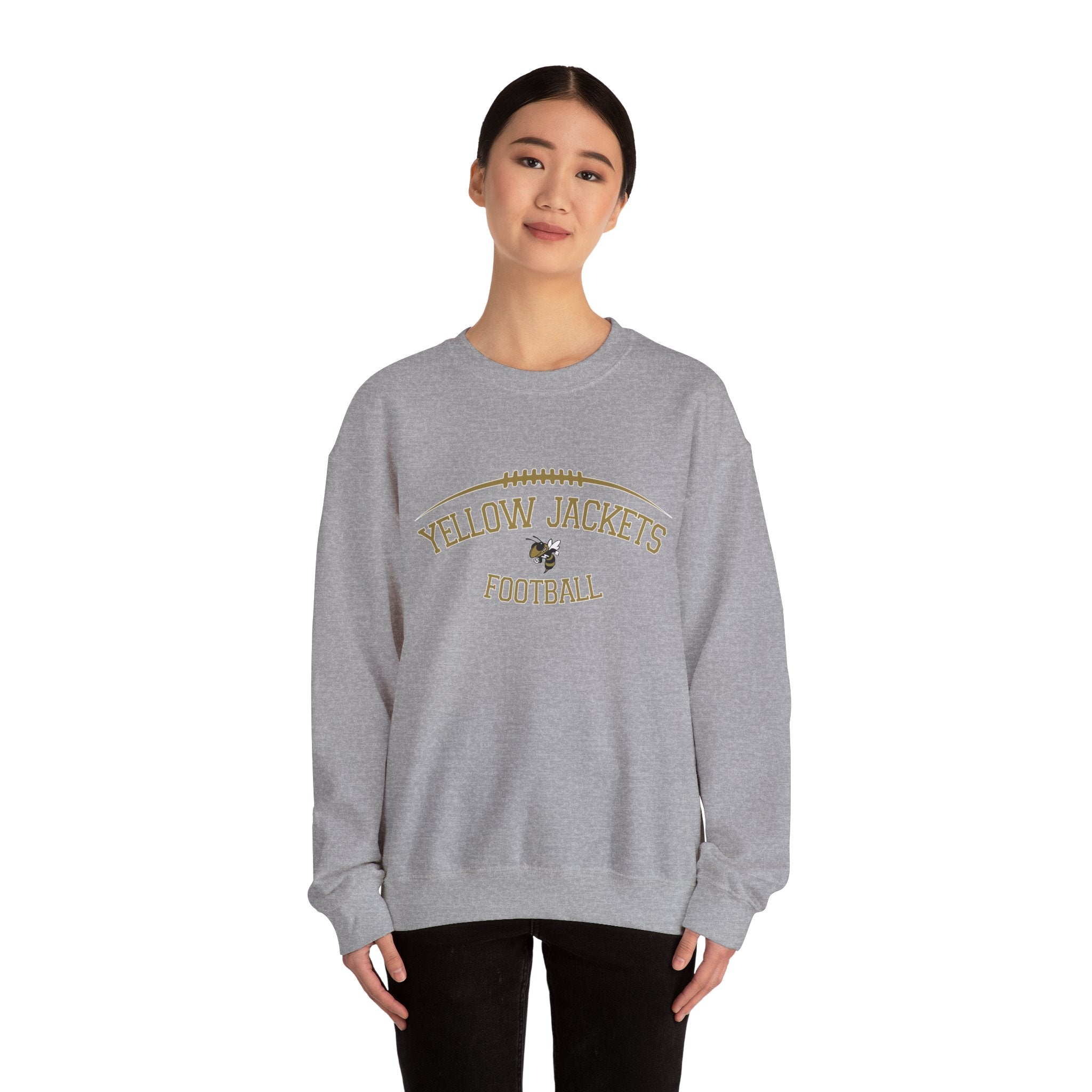 Yellow Jackets Football Crewneck Sweatshirt | Unisex Athletic Apparel, Comfy Casualwear, Sports Team Gear, Gift for Fans, Football Season