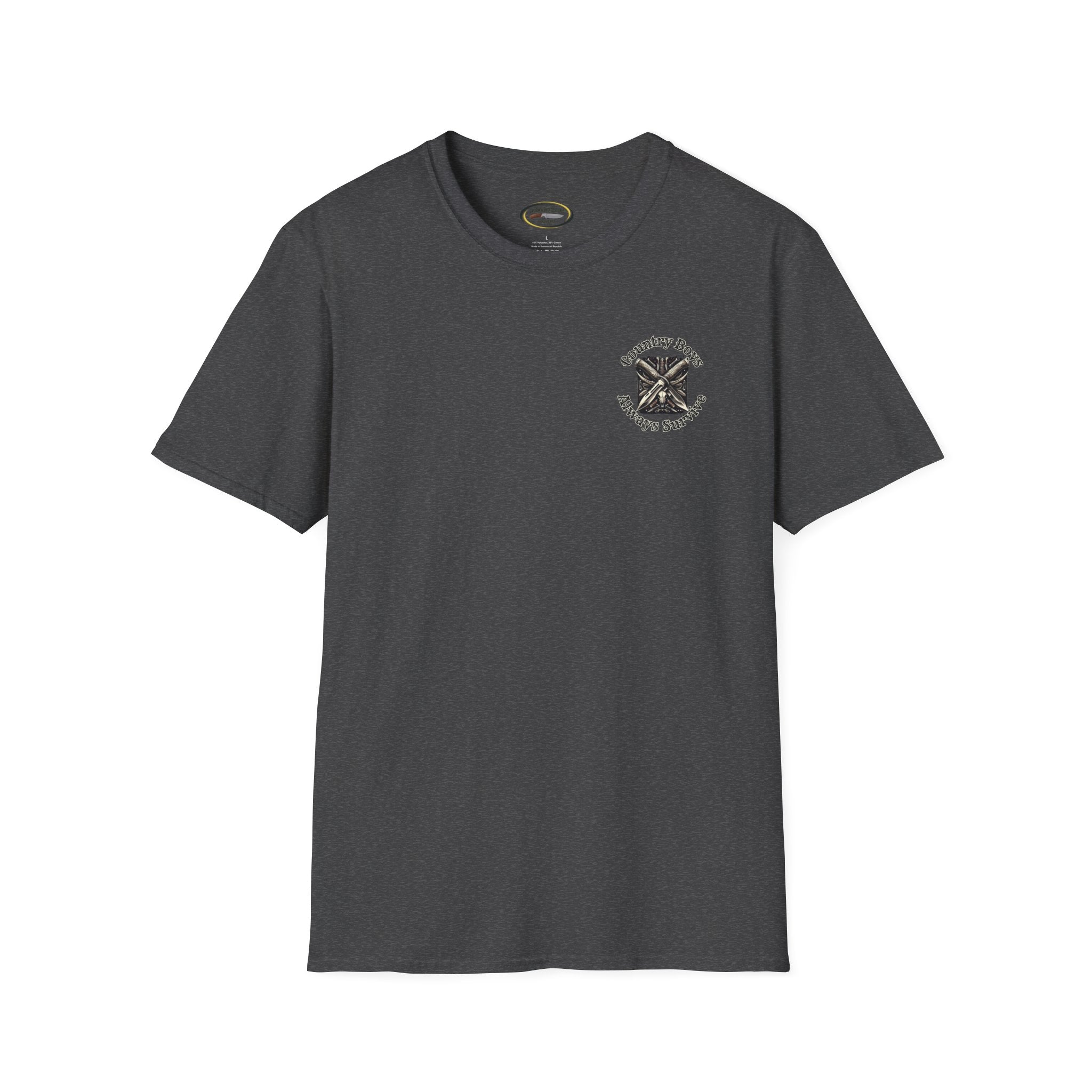Unisex ‘Country Boys Always Survive’ Tee - Soft Ring-Spun Cotton, Durable Twill Tape Shoulders, Ethically Made & Oeko-Tex Certified