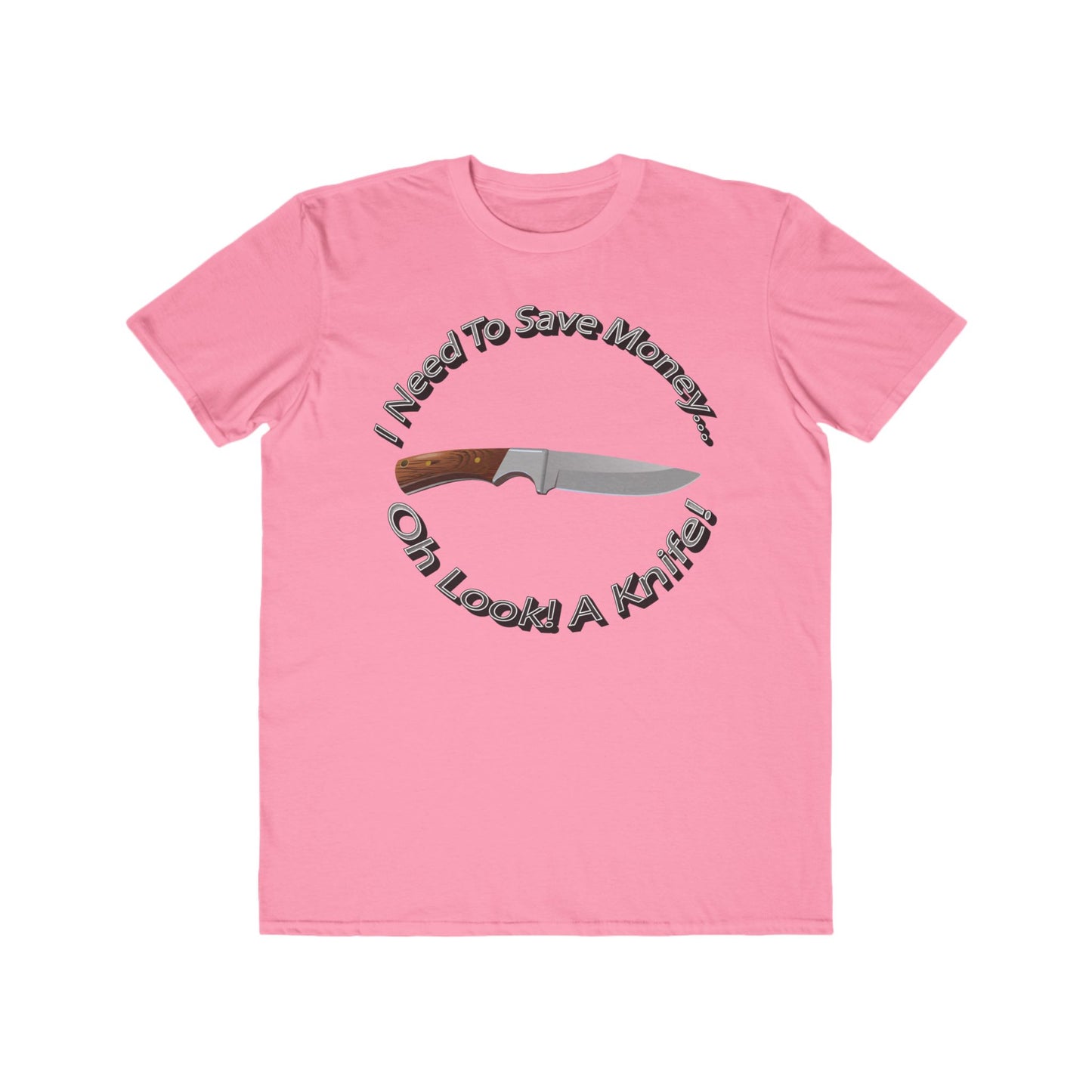 Mens Humor Tee - Save Money or Buy a Knife? - 100% Cotton Lightweight Shirt