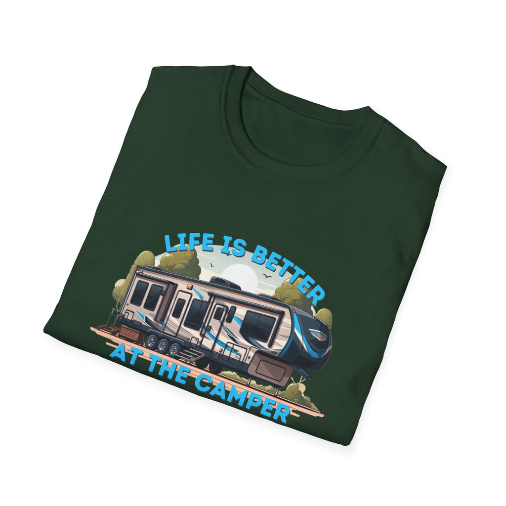 Campers Haven Cotton Tee: Eco-Friendly, Seamless Design, Lightweight Outdoor Comfort