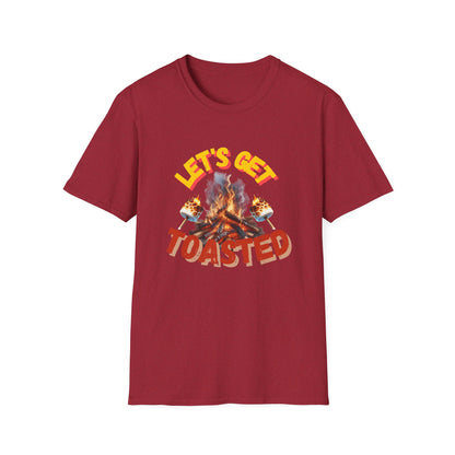 Campfire Wit Tee - lets get toasted - 100% Cotton Comfort | Eco-Friendly Outdoor Adventure Shirt with Humorous Twist