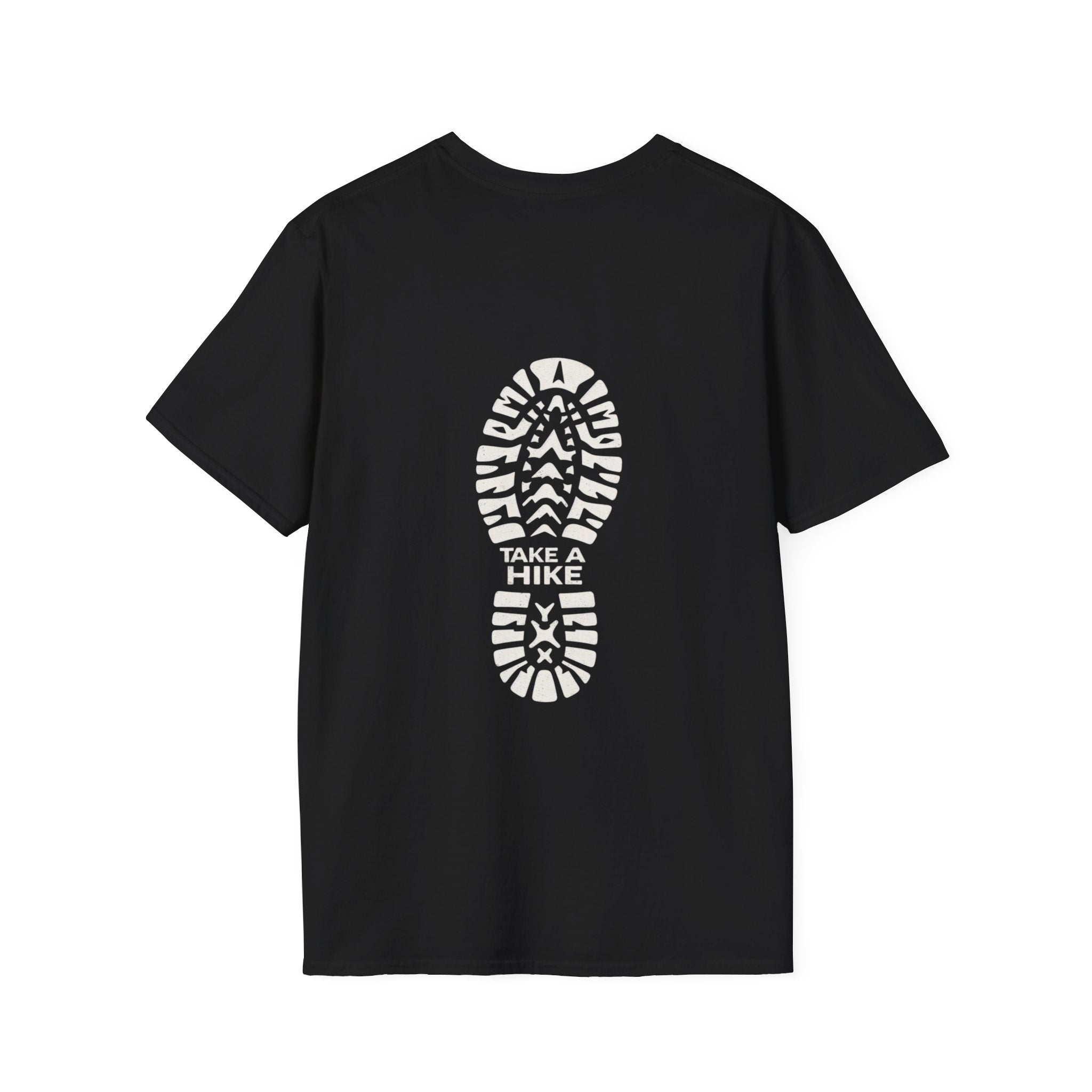 Unisex Take a Hike Soft-Style Tee back print- 100% Cotton Comfort with Durable Twill Tape & Ribbed Collar