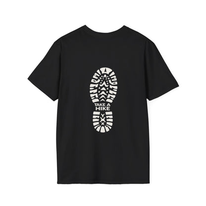 Unisex Take a Hike Soft-Style Tee back print- 100% Cotton Comfort with Durable Twill Tape & Ribbed Collar