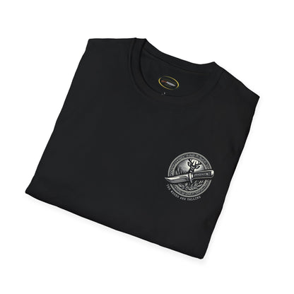 The woods are calling Tee - Unisex Deer and Knife Print T-Shirt for Outdoor Enthusiasts and Nature Lovers