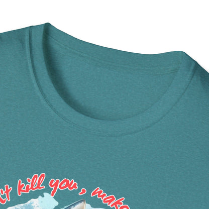 Jawsome Strength Tee: Sharks Will Kill You – Survival Humor Shirt