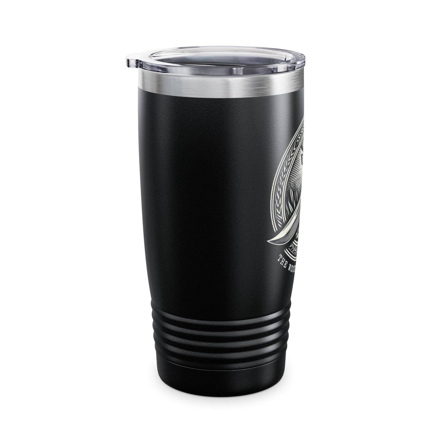 Rustic 20oz Deer & Knife Insulated Tumbler - The Woods Are Calling - Stainless Steel Travel Mug with Lid