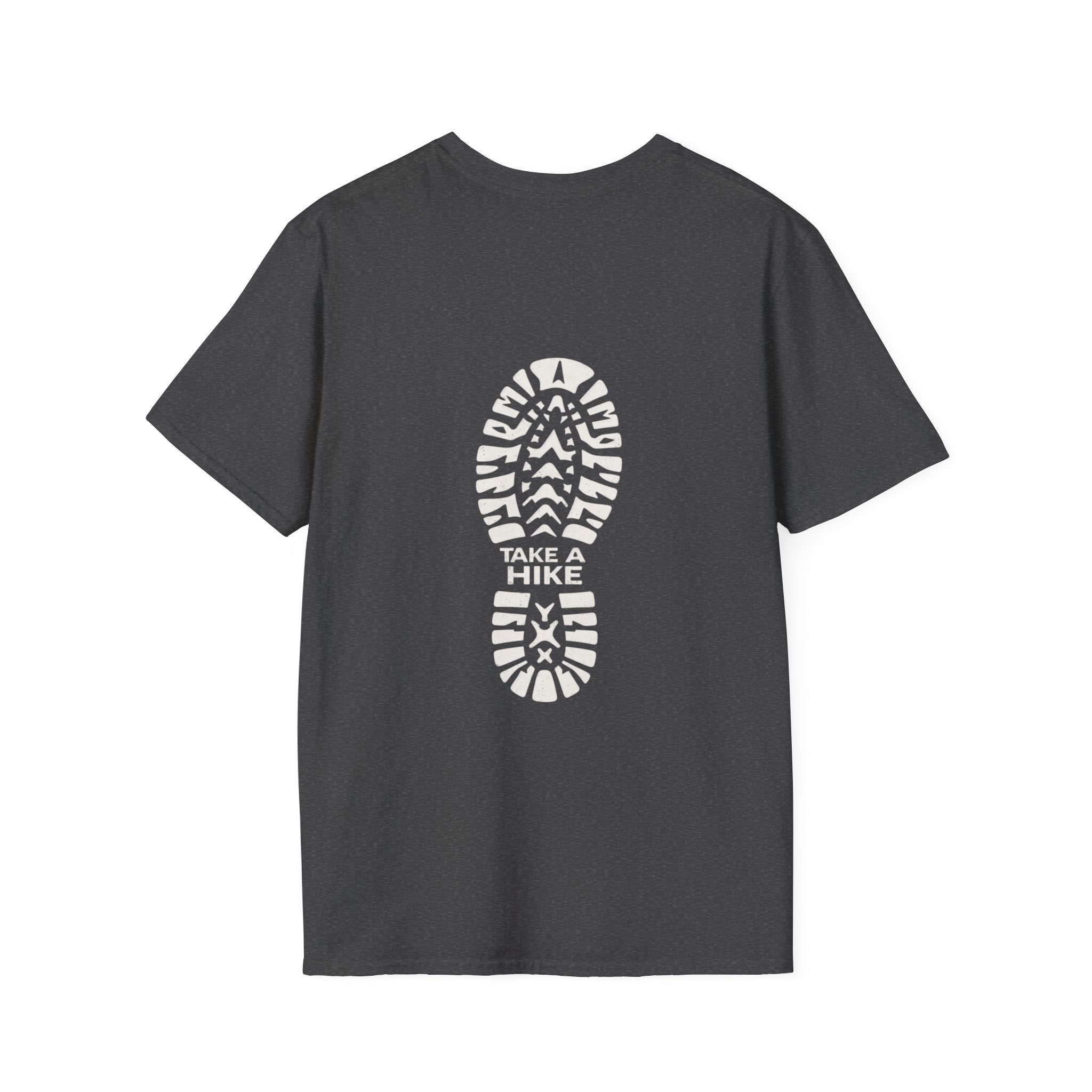 Unisex Take a Hike Soft-Style Tee back print- 100% Cotton Comfort with Durable Twill Tape & Ribbed Collar