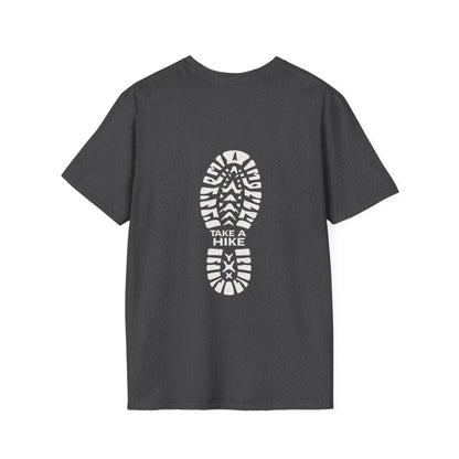 Unisex Take a Hike Soft-Style Tee back print- 100% Cotton Comfort with Durable Twill Tape & Ribbed Collar