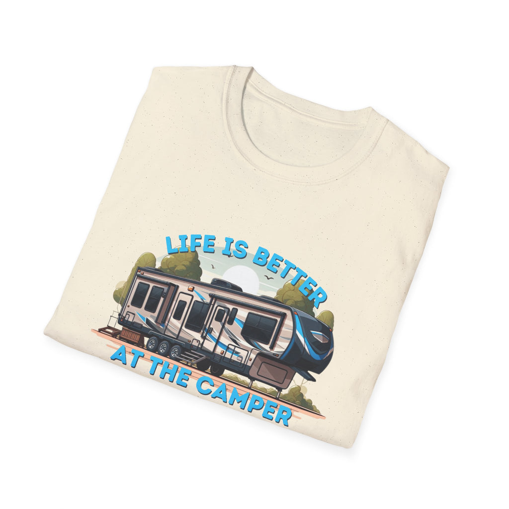 Campers Haven Cotton Tee: Eco-Friendly, Seamless Design, Lightweight Outdoor Comfort