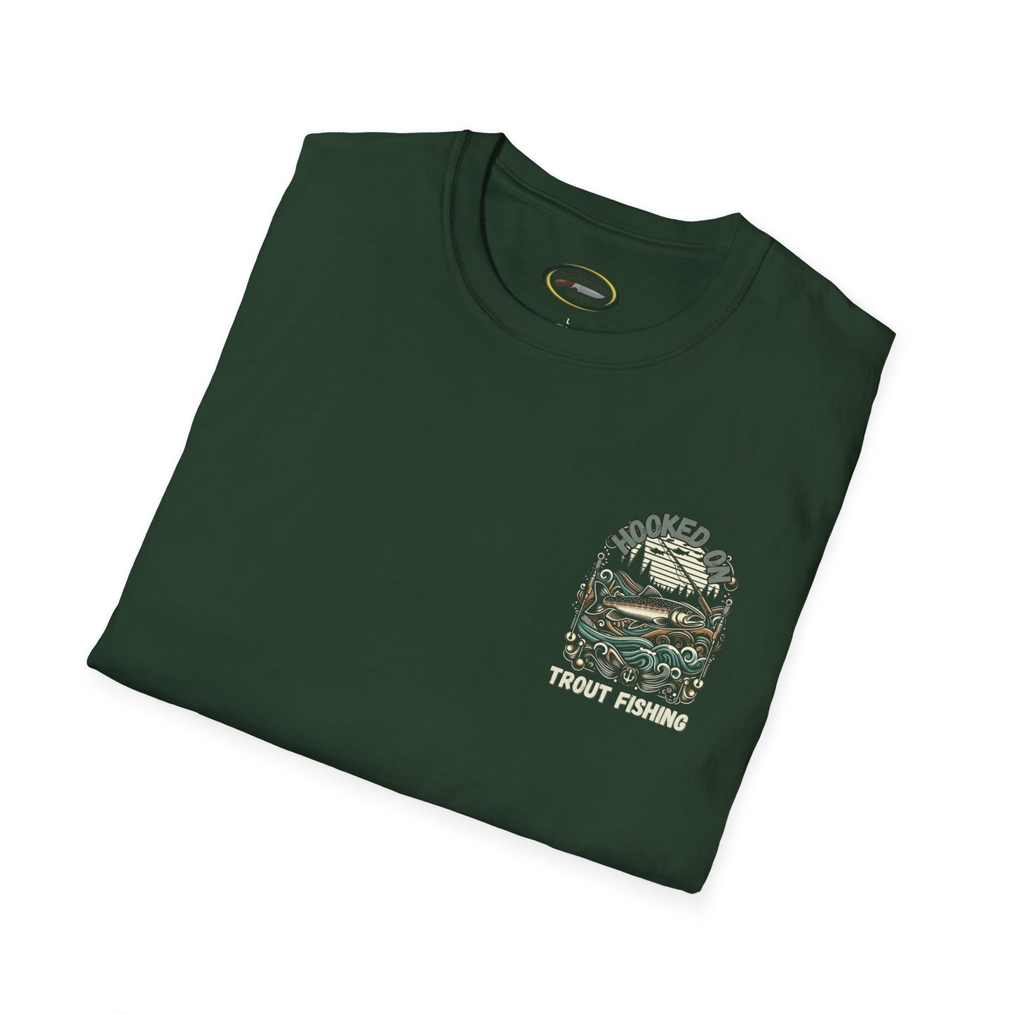 Unisex ‘Hooked on Trout Fishing’ Tee - Soft-Style Comfort | 100% Cotton Crewneck Shirt