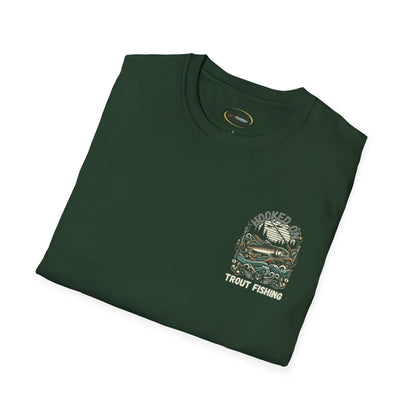 Unisex ‘Hooked on Trout Fishing’ Tee - Soft-Style Comfort | 100% Cotton Crewneck Shirt